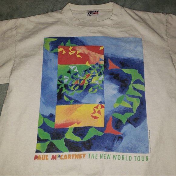 Vintage Paul McCartney New World Tour Concert T Shirt 1993 Size Large - Picture 1 of 8